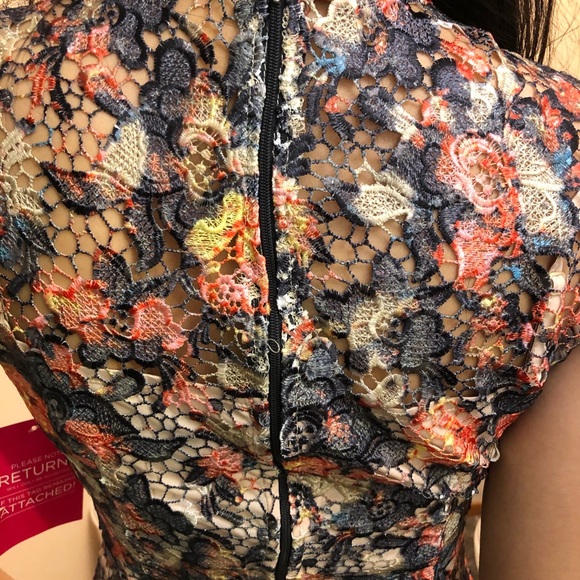 Multicolour floral bodycon semi formal dress - Picture 6 of 7